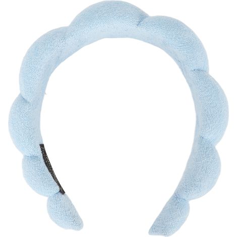 Bandeau Éponge Absorbant Antidérapant avec Coussinet pour Spa et Maquillage, Lavage du Visage - Bleu (1/5)