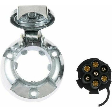 Prise Remorque 7 Broches - Connecteur Mâle Et Femelle - Étanche 12 V - Aluminium Et Cuivre - Pour Remorque Caravane Camionnette (1/4)