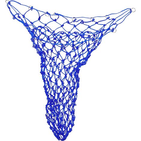 Filet à Foin pour Chevaux à Alimentation Lente en Nylon Bleu Grosse Capacité, Conception Compacte et Simple, Pâturage en Écurie (1/5)
