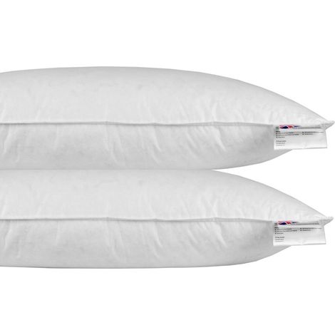 HOMESCAPES Duck Feather Euro Continental Pillow Pair - 40cm x 80cm (16"x32")