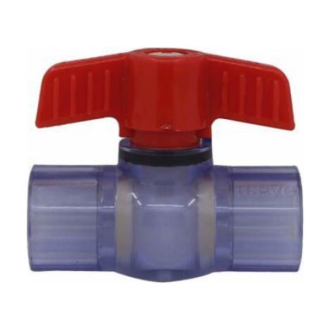Vanne à boisseau PVC translucide Ø40 mm - Robinet de régulation pour piscine et sanitaire (1/5)