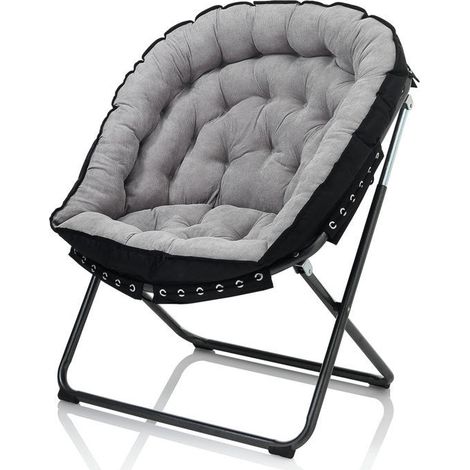 Poltroncina FLAT in metallo e cotone grigio chiaro (1/3)