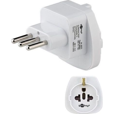 Adaptador de Enchufe de Schuko tipo F a Enchufe Italia  Blanco (1/4)