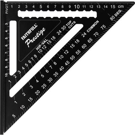 Faithfull Prestige Quick Roofing Square in Black Aluminium, 180mm Metric (1/3)