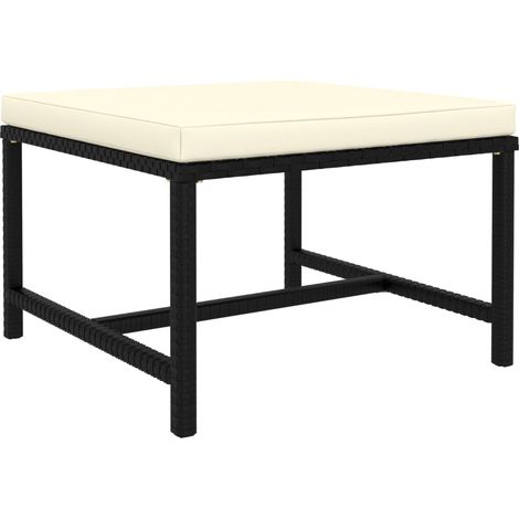 vidaXL Poggiapiedi Modulare con Cuscino in Polyrattan Nero (1/4)