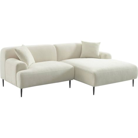 sweeek - 3-Sitzer Ecksofa mit Stoffbezug und Metallfüßen