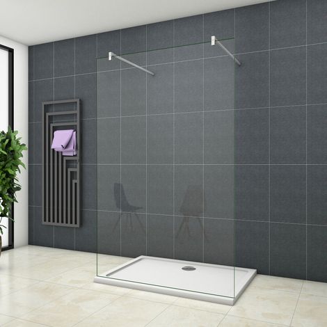OCEAN Paroi de douche 120x200cm paroi de douche à l'italienne avec les 2 barres de stabilisations
