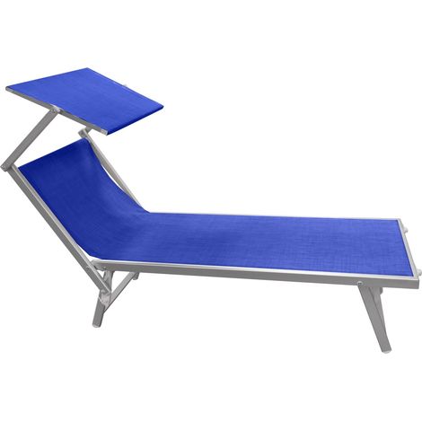 MAURY'S LETTINO STABILIMENTO IN ALLUMINIO E TEXTILENE IN COLORE BLU