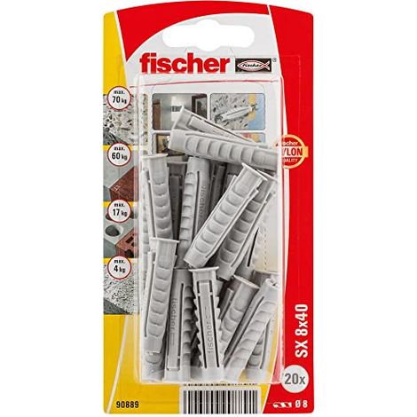 Cheville SX Plus 8x40 mm - Fixation robuste - Fischer - Blister 20 unités - 96083