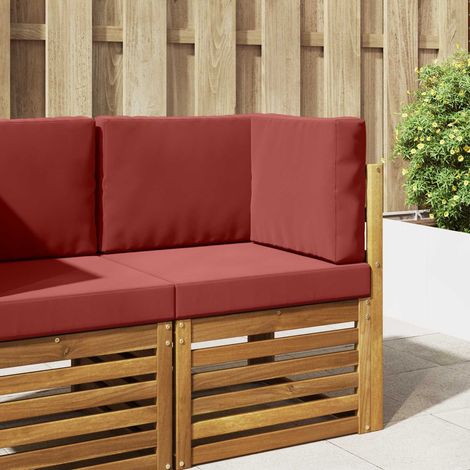 Sofakissen für draußen 3 pcs Weinrot Polyester