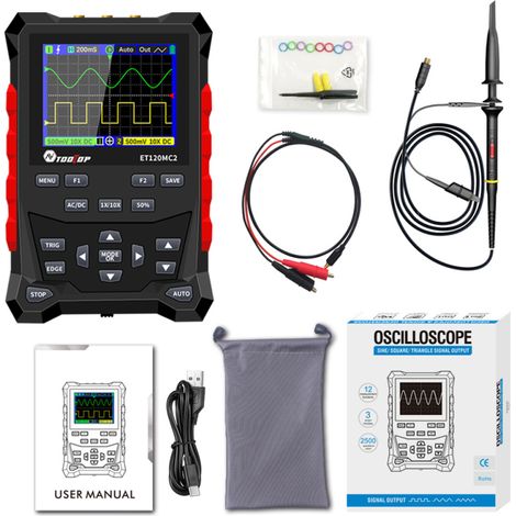 Générateur de signaux compatible oscilloscope avec sortie sinusoïdale, triangulaire, carrée, amplitude réglables, fonction de stockage de 2500 formes (1/5)