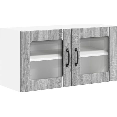 Maison Exclusive - Cabinet en verre mural LUCCA Sonoma gris 80 x 31 x 40 cm (1/5)