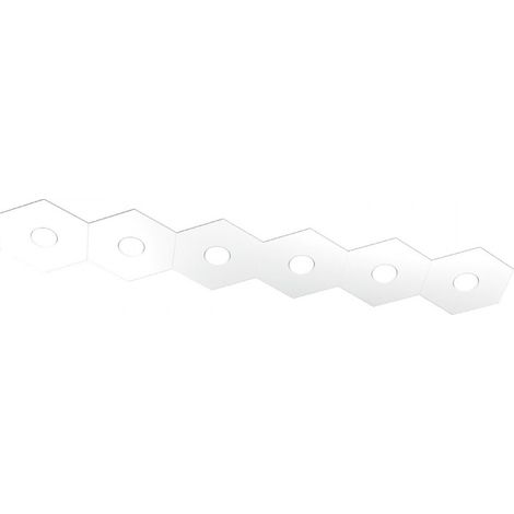 Plafoniera Moderna Hexagon Metallo Bianco 6 Luci Led 12X6W (1/5)