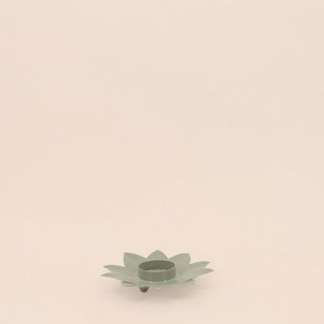 Bougeoir forme fleur vert 12cm (1/4)