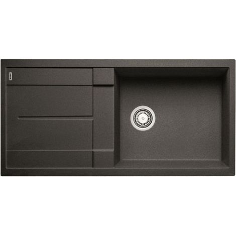 Blanco – Évier 1 cuve sous meuble 60 cm – Silgranit® anthracite – Grande cuve profonde 49x43x19 cm – Bonde inox Ø 90 mm – Siphon Ø 40 mm – 515752 (1/6)