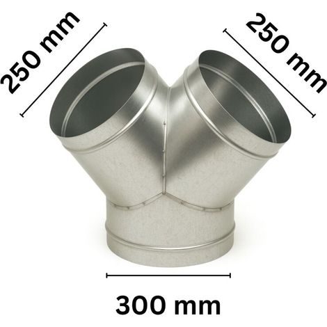 Y-Stück 300/250/250 mm Metall – Lüftung Y-Verbinder (1/5)