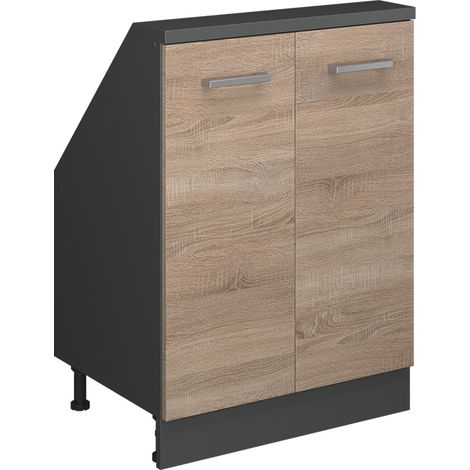 Mobile sottotetto Rion, Sonoma/antracite, con 2 porte, Vicco