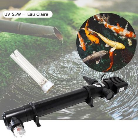 U.V 55W Stérilisateur - Clarificateur Pour Bassin De Jardin De 20 à 35 m³ + 1 Ampoule De Rechange (1/5)