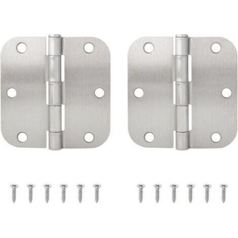 Lot de 2 charnières pliantes robustes en métal noir à 270 degrés for portes intérieures en bois, grandes charnières plates for portes de cuisine, de jardin et d'entrée.(Silver 2pcs) (1/5)