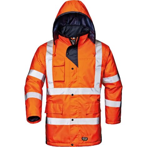 SIR SAFETY SYSTEM MOTORWAY Parka de travail imperméable orange haute visibilité Taille XXL