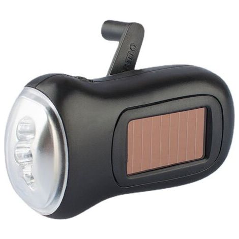 Solar-Taschenlampe, Handkurbel, solarbetrieben, wiederaufladbar, Handgeneratoren, Notfall-Taschenlampe, LED-Notfall-Dynamo-Taschenlampe für Camping im Freien (1/5)