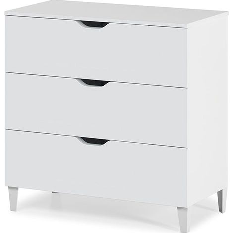 Comoda 3 Cajones Archez, 80 cm, Blanco (1/4)