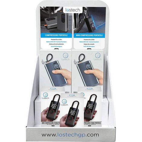 ESPOSITORE DA BANCO PER MINI COMPRESSORI 5 pz - completo