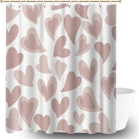 Kit rideau de douche en polyester 180x180 naturel rideau étanche pour une déco d’hiver réconfortante (1/5)