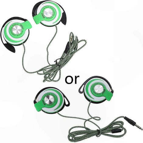 Kabelgebundenes Headset (1,2 m) mit Mikrofon, 3,5-mm-Klinkenstecker, Ohrbügel für Radio, Podcasts, Laptop, MP3-Player, Ohrclip-Design, rot (1/5)