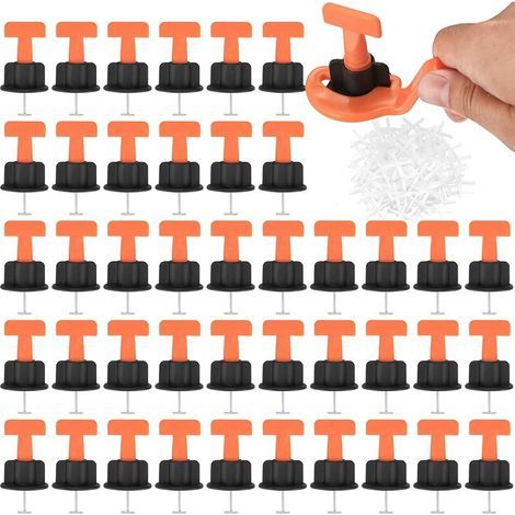 GENERIC-Croisillon de carrelage autonivelant 151 pièces – PP et acier inoxydable – Compatible 5 à 20 mm – Système de nivellement facile à utiliser (1/5)