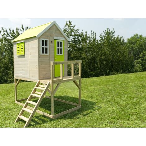 Holzhäuschen Bamby auf Palafitte 120 x 120 x 155 h (1/4)