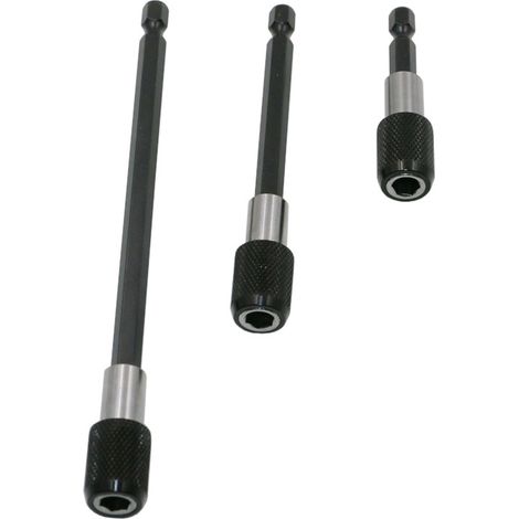 Sollbry 3pcs Tige d'Extension Magnétique , Perceuse Électrique Tournevis Embout , Foret de 1/4 hexagonale Barre de dégagement rapide Douille tournevis porte-embout , 60/100/150mm (1/5)