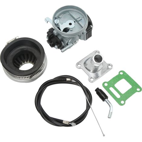 Kit carburateur, câble d'accélérateur, filtre à air, ensemble carburateur haute performance pour moteur 2 temps de 49 à 80 cm³ (moteur de vélo). (1/5)