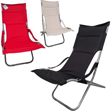 Sedia canapone pieghevole imbottito regolabile da giardino balcone e spiaggia Nido - Red (1/5)