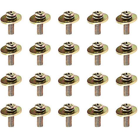 20 Ersatzschrauben für Metall-Schlagzeugständer (Klauen und Haken) für Schlagzeuger – 6,4 x 5,1 cm – Gold (1/4)