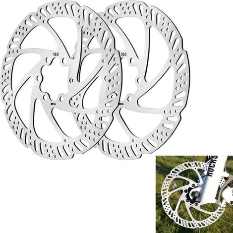 pièces - disque de frein de vélo - 160 mm - Résistant à l'usure - Argent - Convient aux vélos de route et de montagne (1/5)