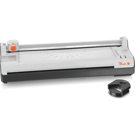 Peach Plastificatrice 6 in 1 A3 con angoli arrotondati, trimmer, 100 pellicole di laminazione di diverse dimensioni ABS adatto per tutte le pellicole standard fino a 2 x 125 mic. Laminatrice a (1/5)
