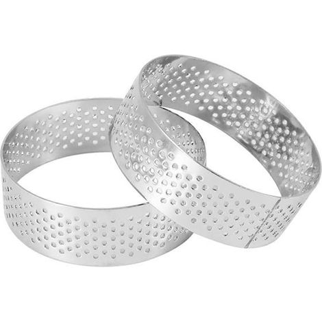 10 moules à tartes, gâteaux et mousses perforés de 6 cm de diamètre - Outil de cuisson (1/5)