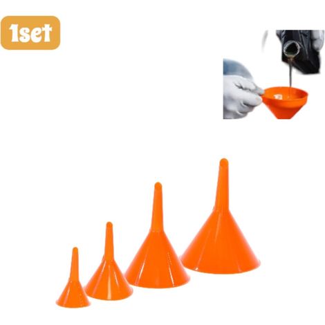 Entonnoirs en plastique étanches pour huile, essence et lave-glace, adaptés aux motos et voitures, lot de 4, orange (1/5)