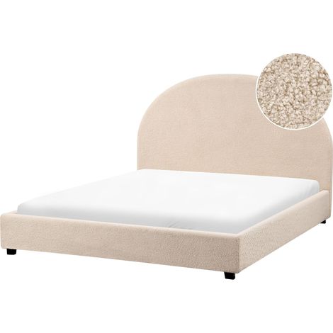 Bed Boucle VAUCLUSE 140 x 200 cm (EU Double) Beige