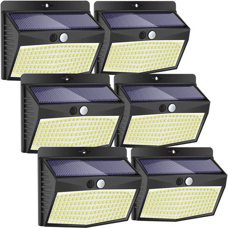 Lampe Solaire Exterieur [Lot de 6], 138LED Lumiere Solaire Exterieur avec Detecteur de Mouvement Étanche 3 Modes Eclairage Exterieur Solaire Spot Led \u200bSans Fil pour Jardin Garage (1/5)