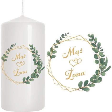 Bougie de mariage pour la table, 10 cm