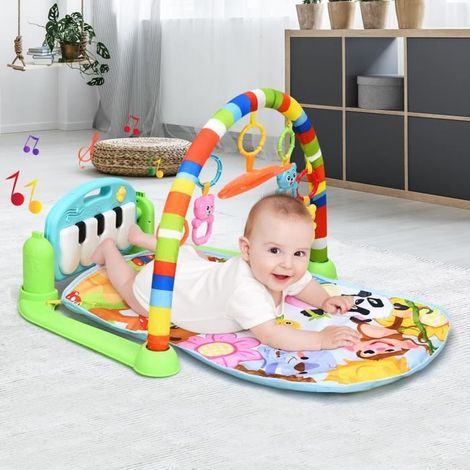 DREAMADE 2 en 1 tapis D\'Éveil pour enfant, Tapis de Fitness Piano avec Jouets pour Garçons Filles (1/4)