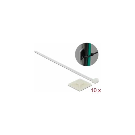 Delock Soporte de Sujetacables 40 x 40 mm con Sujetacables con LA 250 x AN 7,2 mm blanco