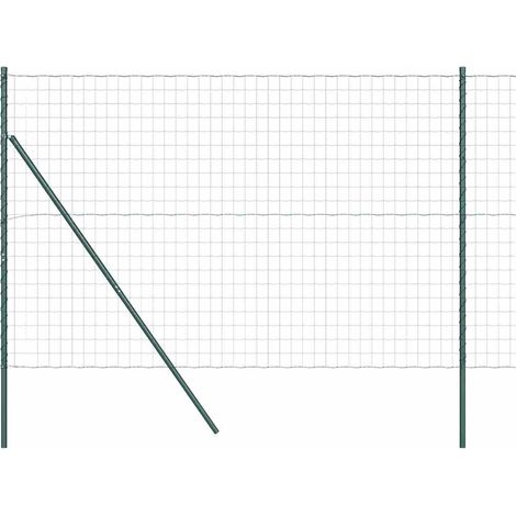 Maison Exclusive - Zaun mit Pfosten Grün 1,5 x 10 m Stahl