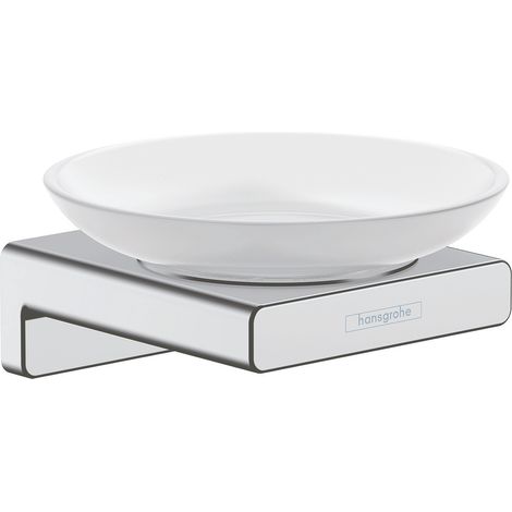 Hansgrohe AddStoris - Portasaponetta con supporto, vetro opaco/cromo 41746000 (1/5)