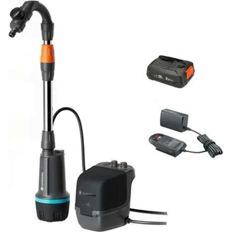 Gardena - Bomba de barril a batería 18V 2600 Comfort, 1 batería de 2,5 Ah, cargador 14604-20 (1/3)