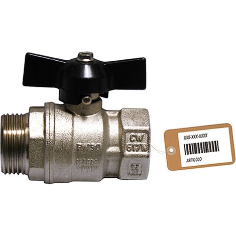 VALVOLA A SFERA MF CON FARFALLA  F-BRICO- 3/8 DN 10  PN 64 Farf. Nera- FAIDF- pezzi 1