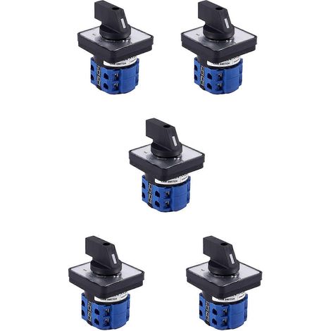 Commutateur rotatif à cames maître 5 positions, 5 x 8 bornes, 20 A, noir et bleu (1/5)