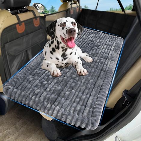Tapis Auto Chien Anti-Dérapant Flanelle 127x62x3cm Gris Foncé Housse Siège Arrière Chien Protection, Flannel Tapis Moelleux Lavable Anti-Glissade Couverture Voyage pour Chien (1/5)